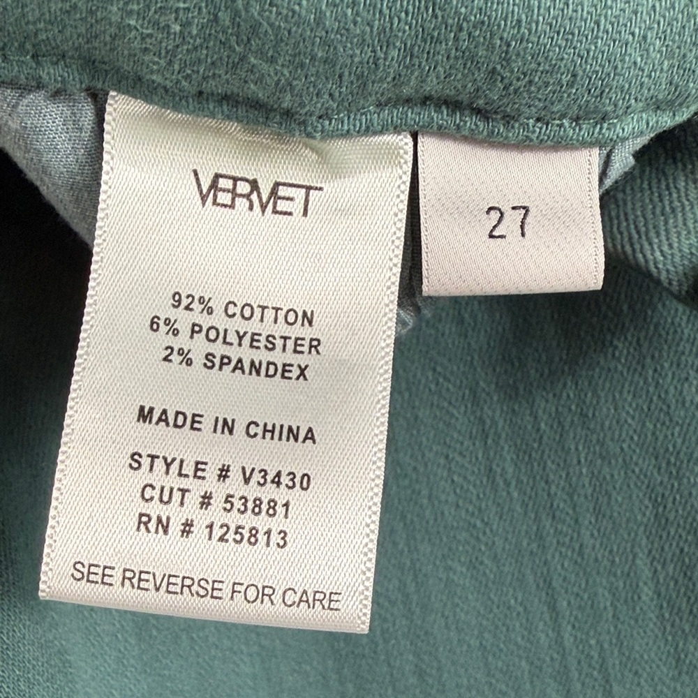 Vervet Teal Flare Bottom Colored Denim. Womens Size 27. Highrise bell bottoms - Picture 6 of 9